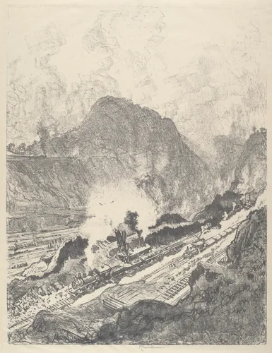 The Cut from Culebra by Joseph Pennell, print, 1912