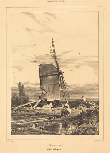 Mill of the Sologne (Moulin de la Sologne) by Jules Dupré, print, 1835