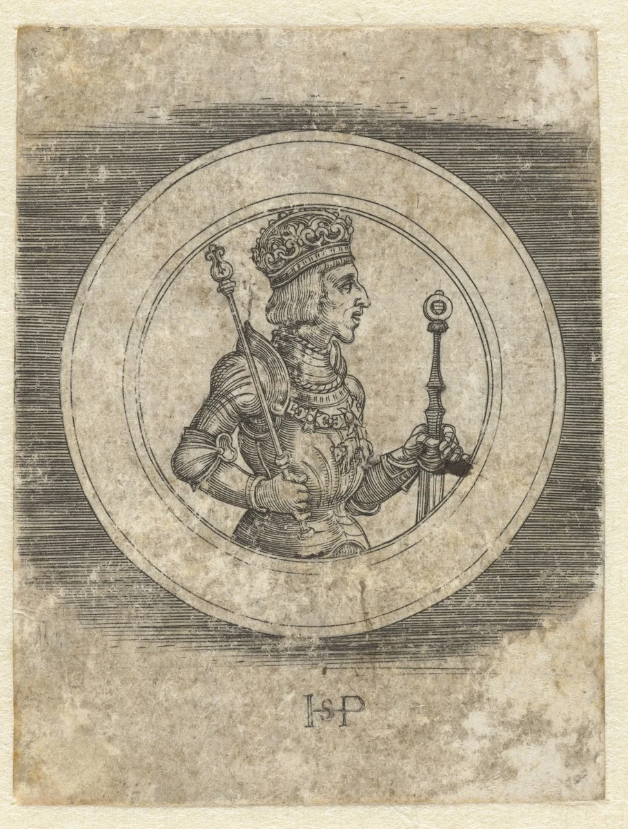 Voorkant van penning met portret van Koning Ferdinand I van Hongarije en Bohemen, ten halven lijve by Unknown, print, 1510-1550