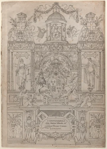 Title Page and Dedication for the "Compendiosa totius Anatomiae delineatio" by Thomas Geminus, print, 1545