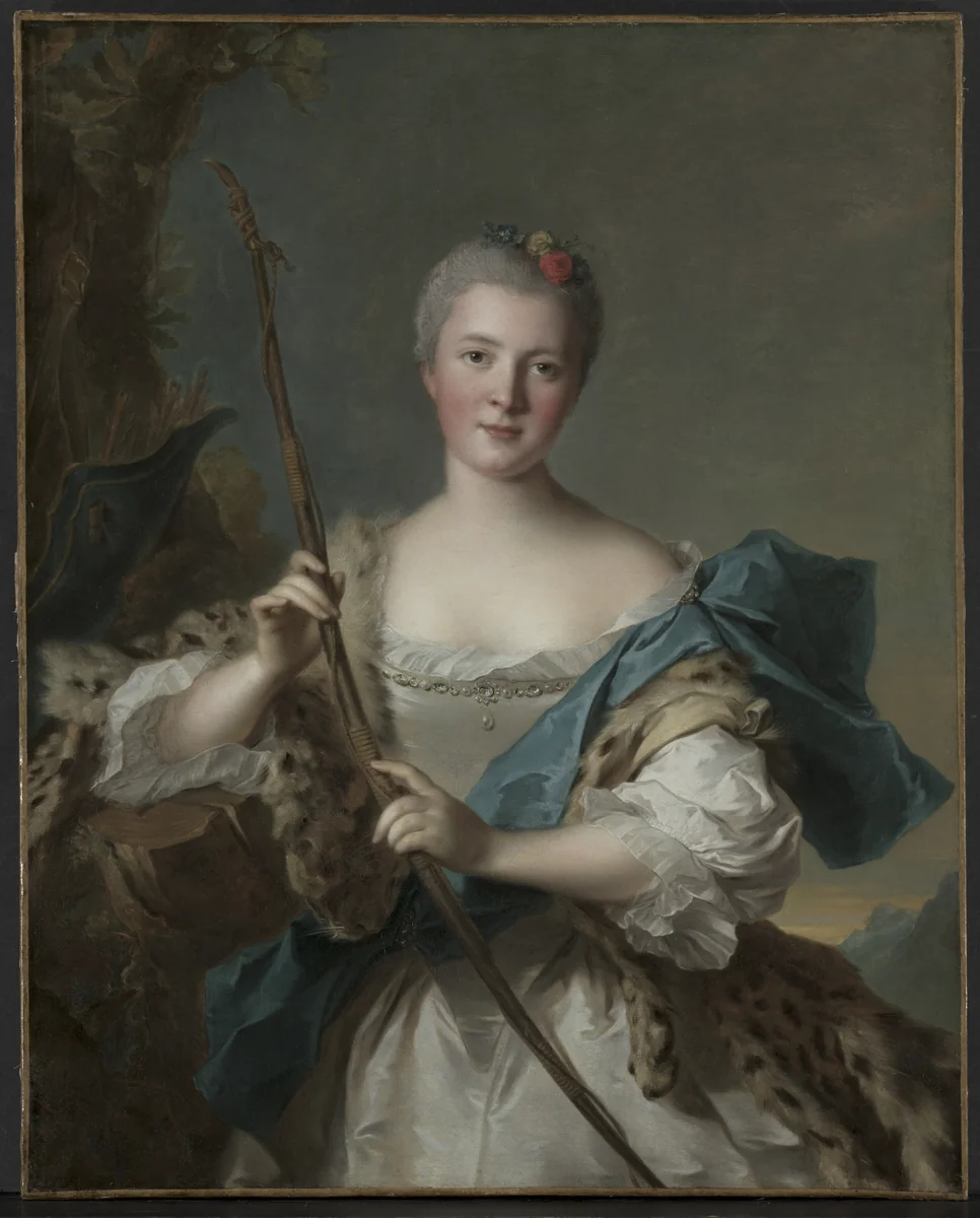 Portrait of a Woman as Diana by Jean-Marc Nattier, painting, 1752