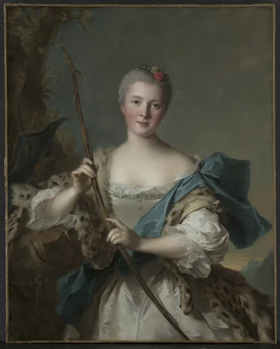 Portrait of a Woman as Diana by Jean-Marc Nattier, painting, 1752