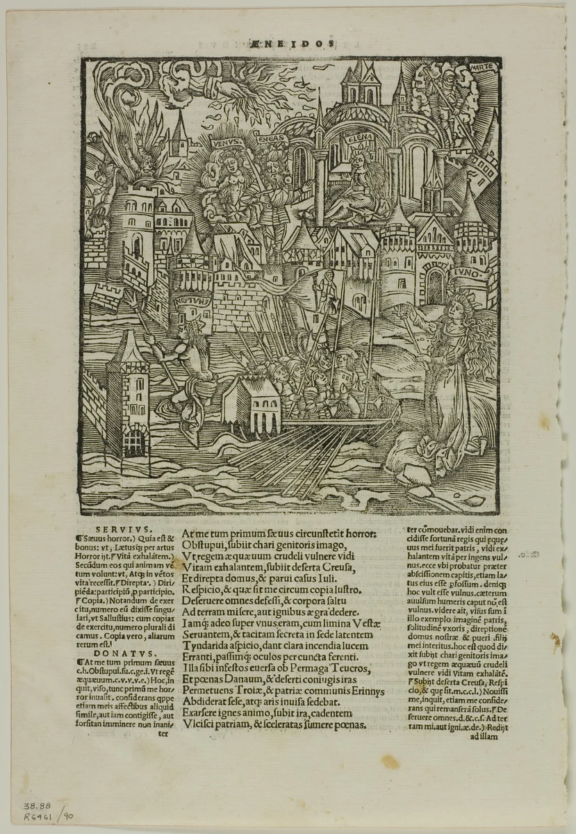 Leaf from Opera by Virgilius (after the Strasbourg Virgil, 1502), plate 90 from Woodcuts from Books of the XVI Century by Unknown Artist, print, 1544