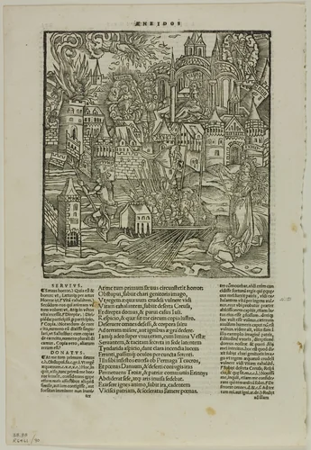 Leaf from Opera by Virgilius (after the Strasbourg Virgil, 1502), plate 90 from Woodcuts from Books of the XVI Century by Unknown Artist, print, 1544