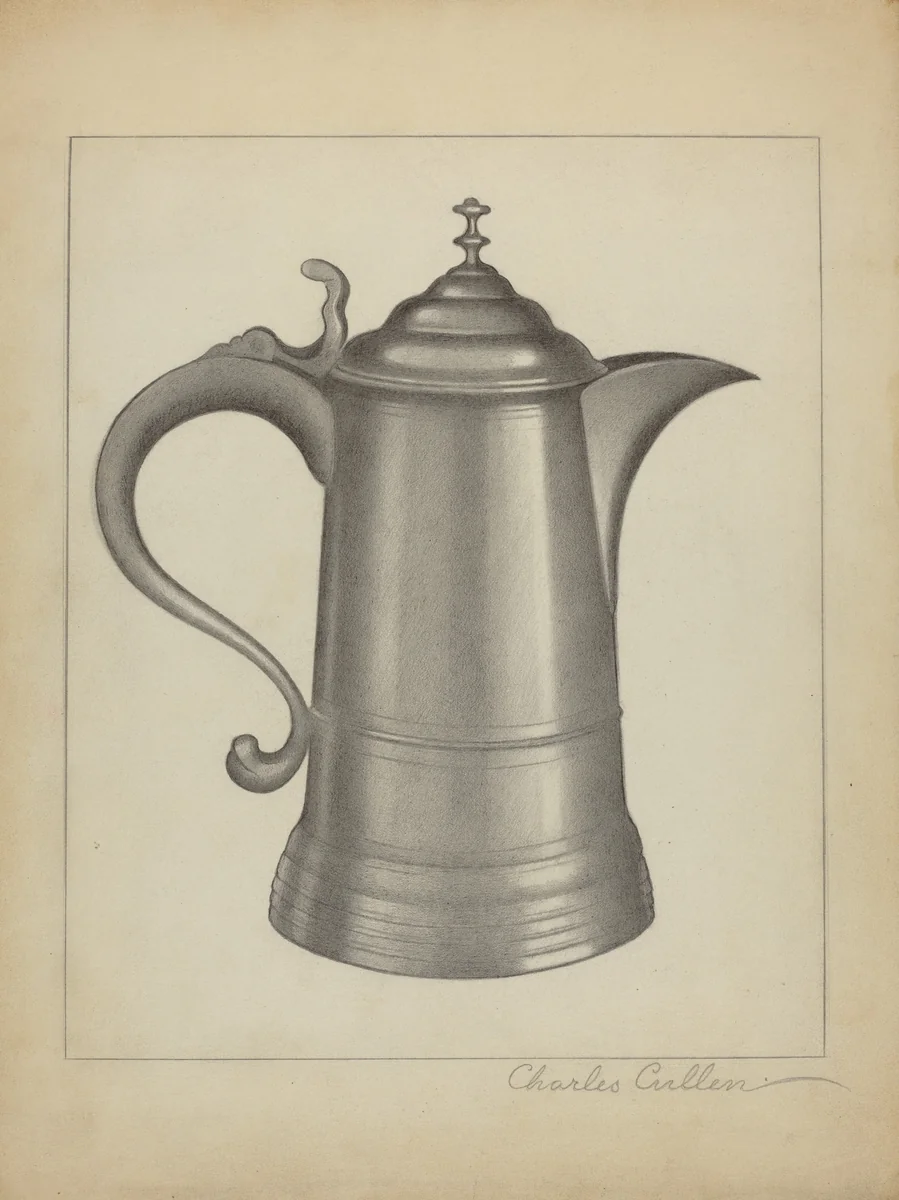 Pewter Tankard by Charles Cullen, index of american design, 1936