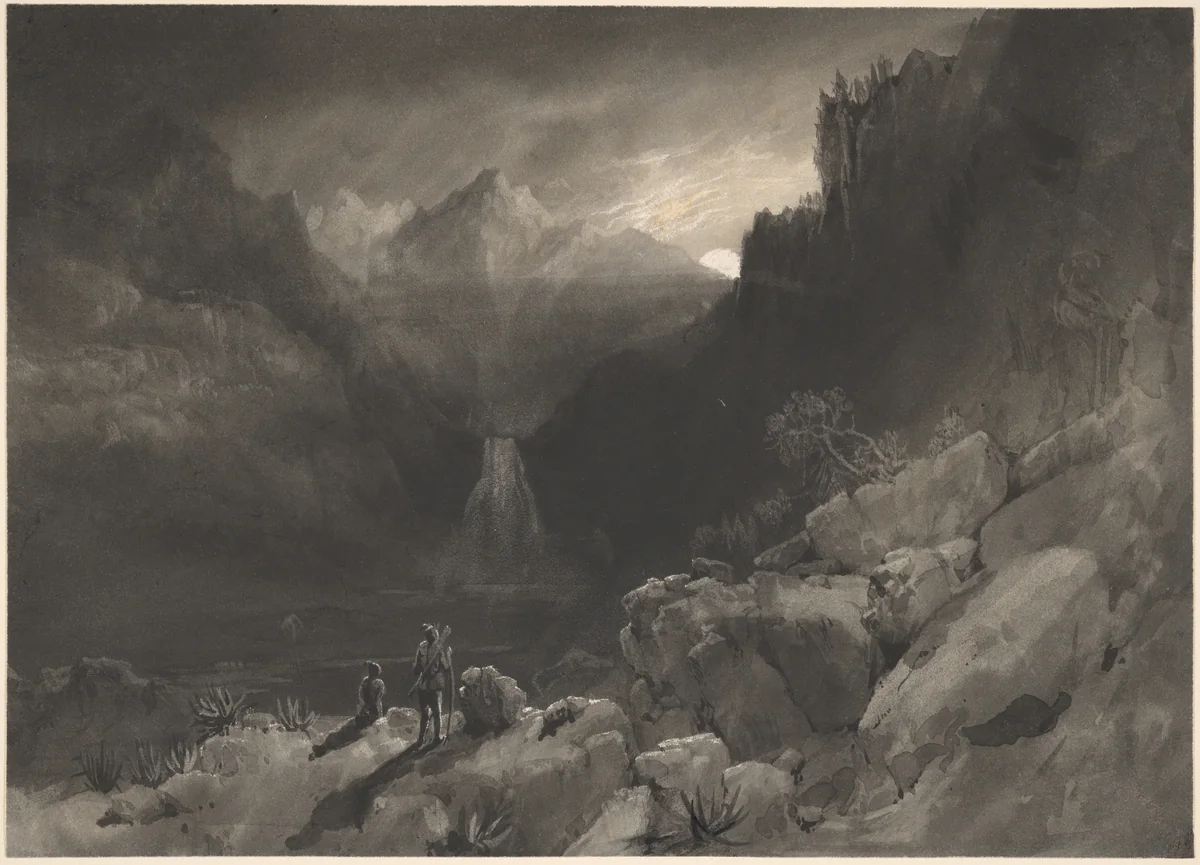 American Scene by Thomas Leeson Rowbotham, drawing, 1827-1837