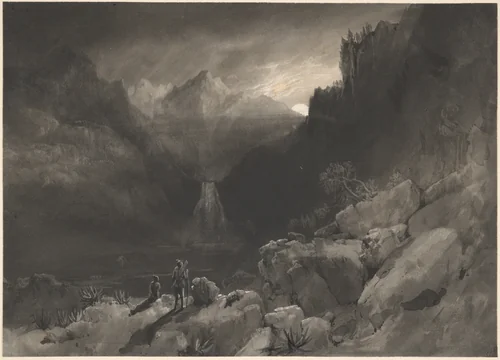 American Scene by Thomas Leeson Rowbotham, drawing, 1827-1837