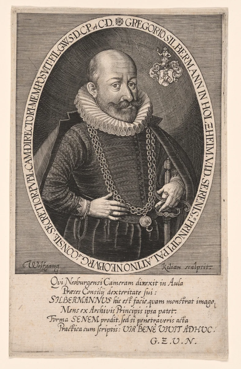 Georg Silbermann, Concillor in Neuburg by Wolfgang Killian, print, 1600-1640