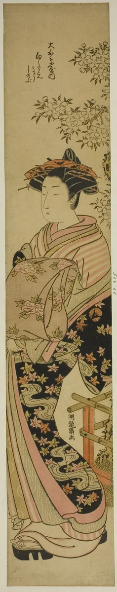 The Courtesan Shirotae of the Okanaya by Isoda Koryusai, print, 1771-1786