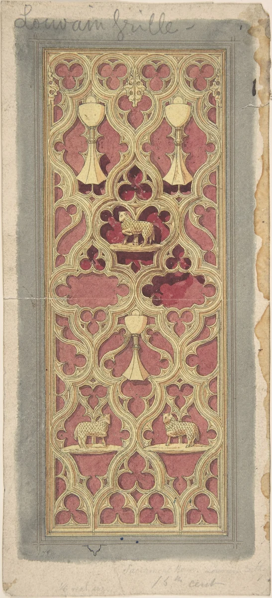 Louvain Church Grille by anonymous, drawing, 1850-1900