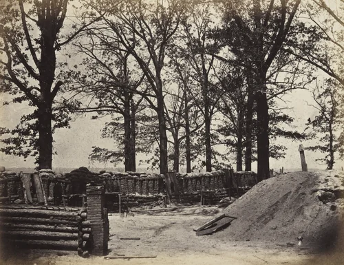 View of the interior of Fort Steadman by Timothy O'Sullivan, Alexander Gardner, photograph, 1865