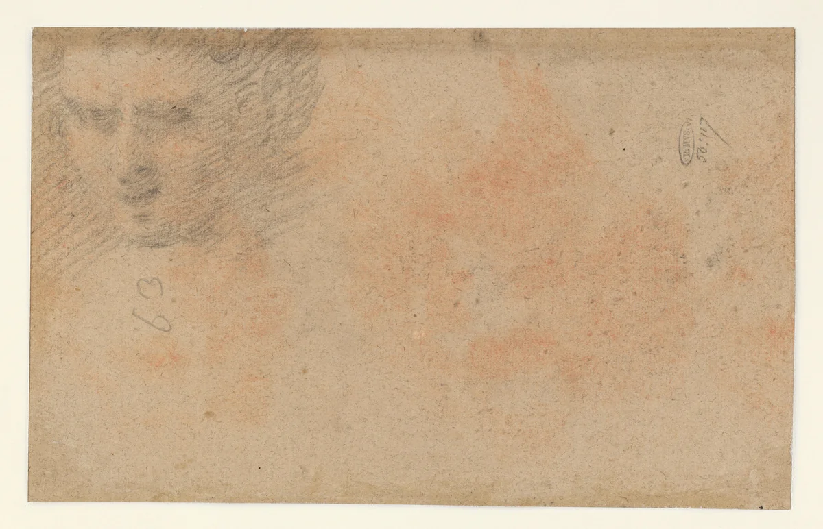Studie van een gelaatsexpressie by Pietro della Vecchia, drawing, 1643-1663