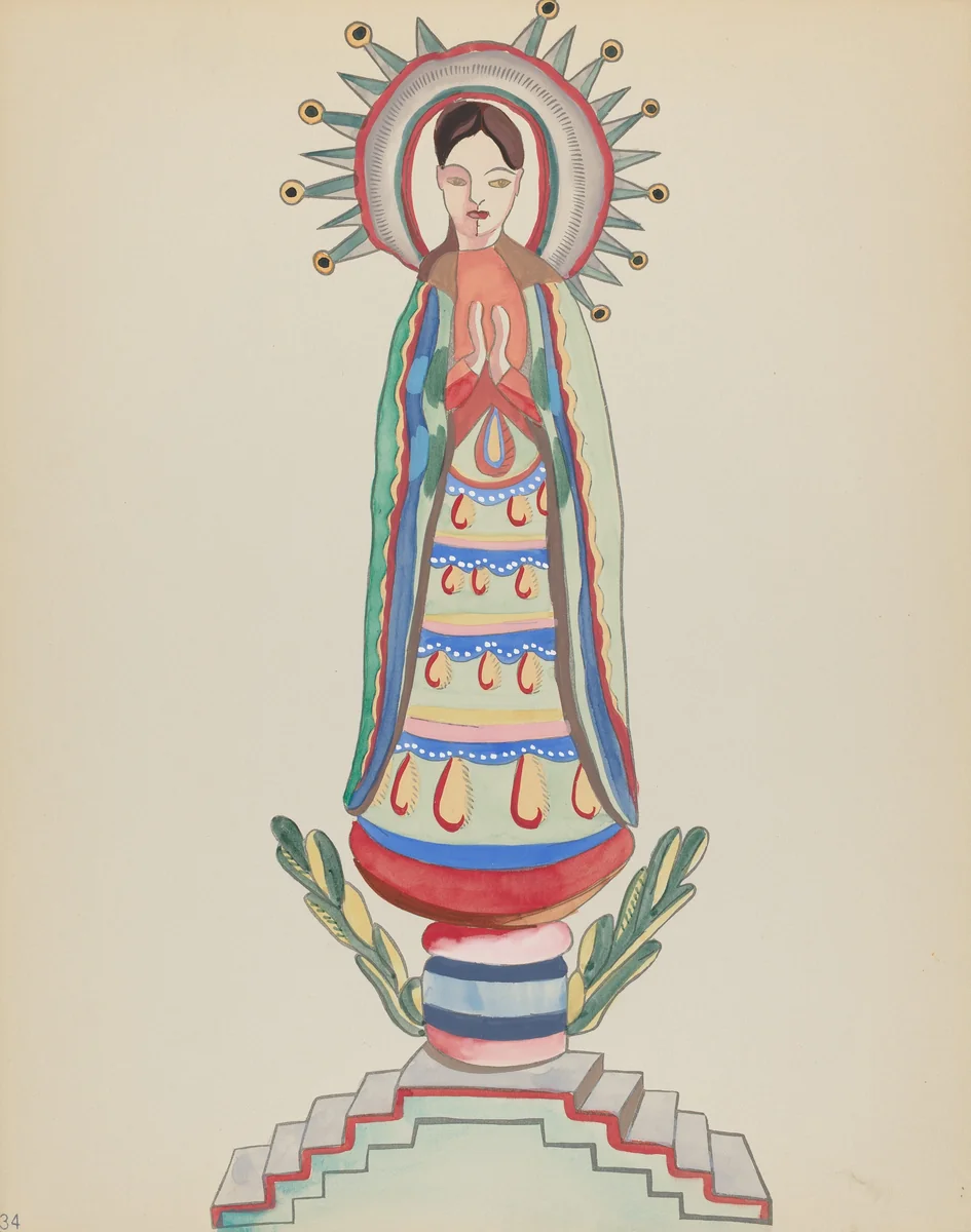 Plate 34: Our Lady of Light: From Portfolio "Spanish Colonial Designs of New Mexico by American 20th Century, index of american design, 1935-1942