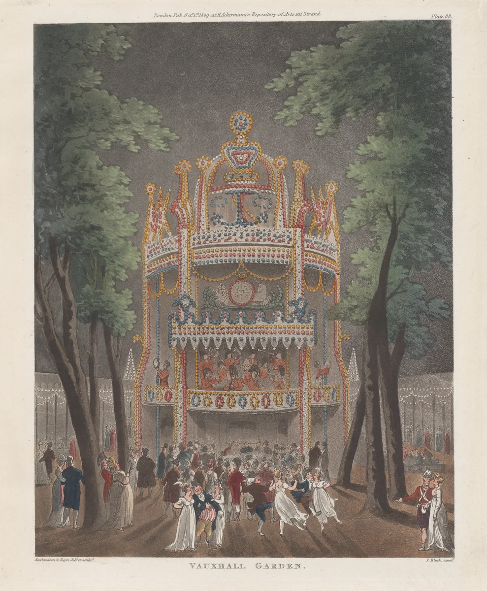 Vauxhall Garden by Thomas Rowlandson, print, 1809