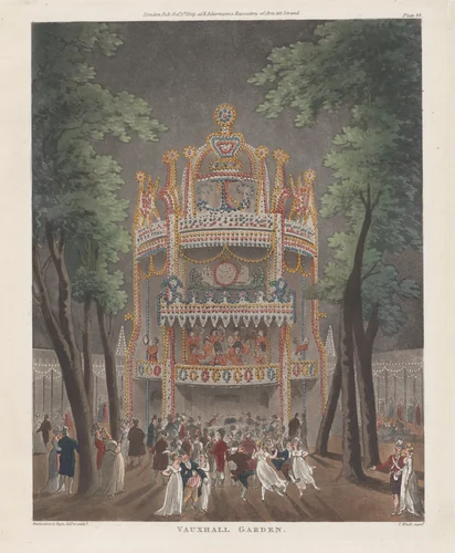 Vauxhall Garden by Thomas Rowlandson, print, 1809