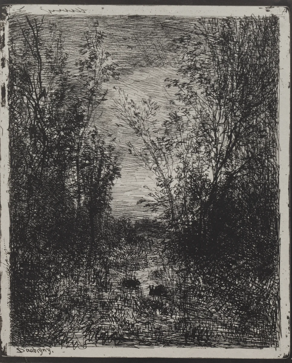 A Stream in a Glade by Charles-François Daubigny, print, 1921