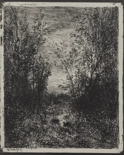 A Stream in a Glade by Charles-François Daubigny, print, 1921
