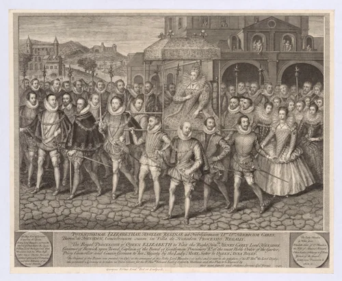 The Royal Procession of Queen Elizabeth by George Vertue, print, 1742