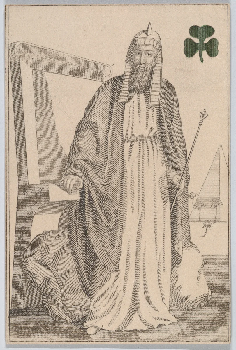 King (Saladin from Egypt), from "Court Game of Geography" by William and Henry Rock, print, 1838-1855