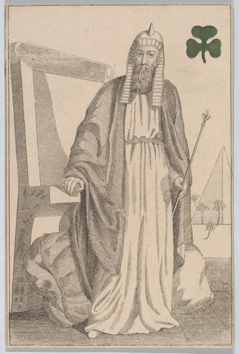 King (Saladin from Egypt), from "Court Game of Geography" by William and Henry Rock, print, 1838-1855