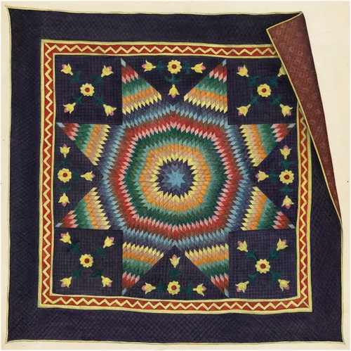 Star of Bethlehem Quilt by Sylvia Dezon, index of american design, 1940