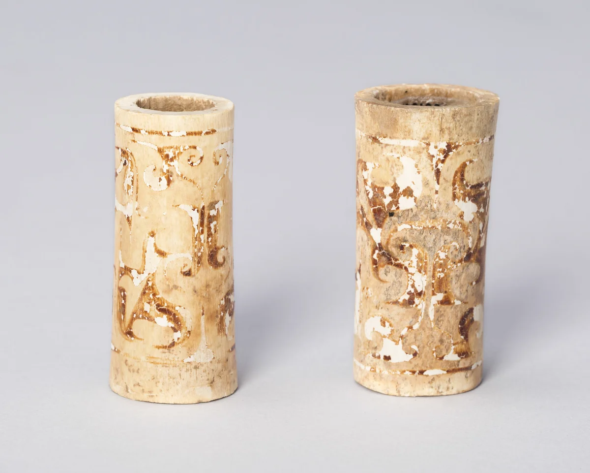 Pair of Tubular Beads by China, other, -480--221