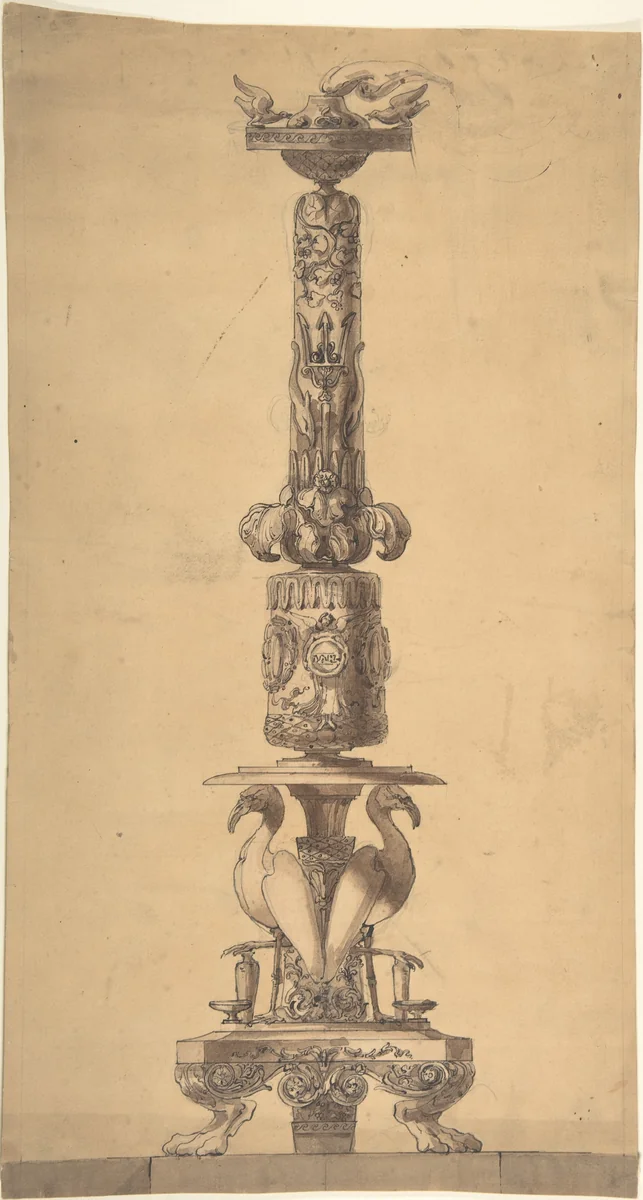 Design for a Candelabrum by Edgar George Papworth Sr., drawing, 1826-1837
