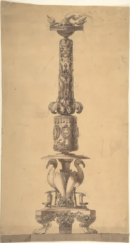 Design for a Candelabrum by Edgar George Papworth Sr., drawing, 1826-1837