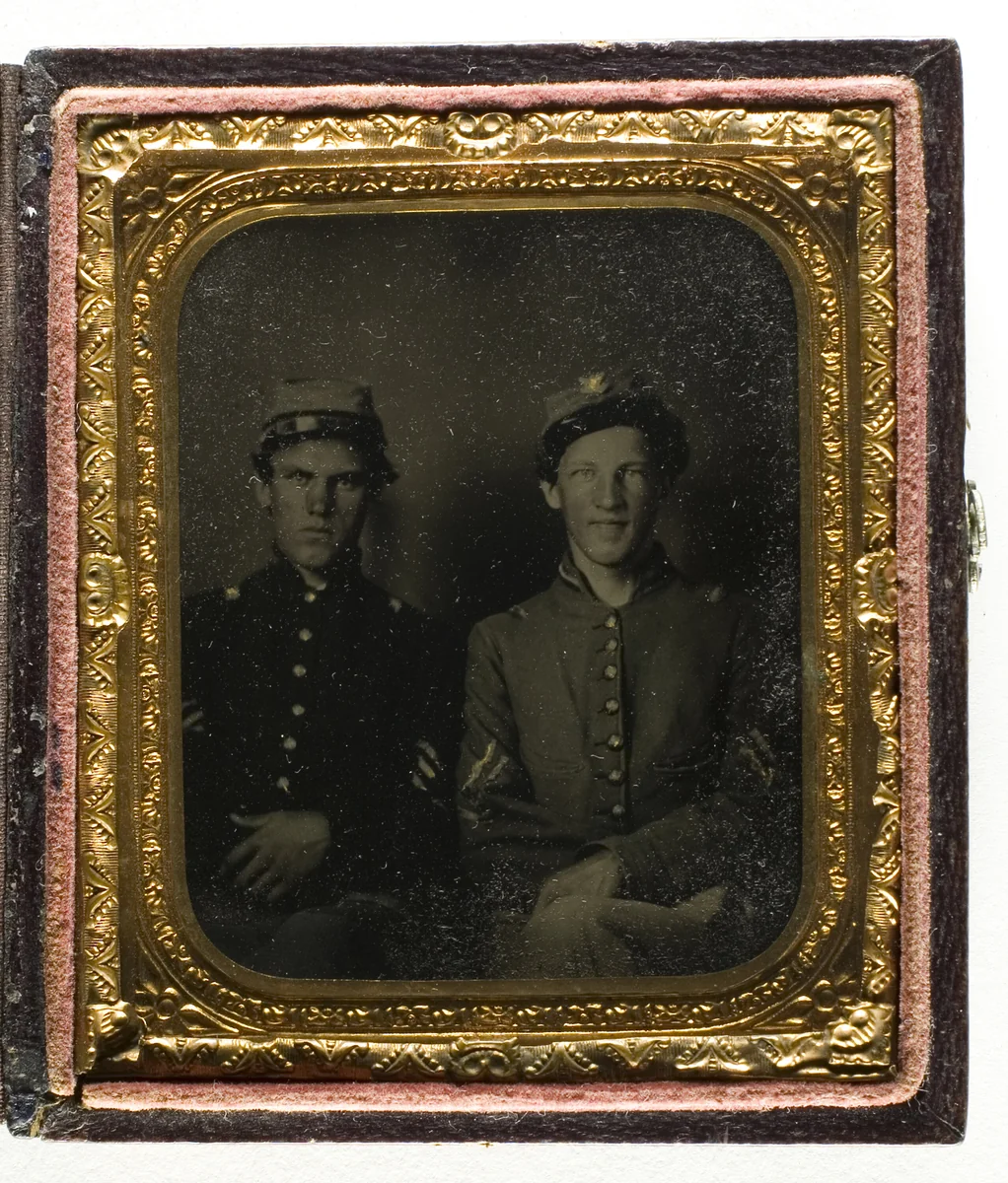 Untitled (Two Soldiers, Seated) by Artist Unknown, photograph, 1860-1870