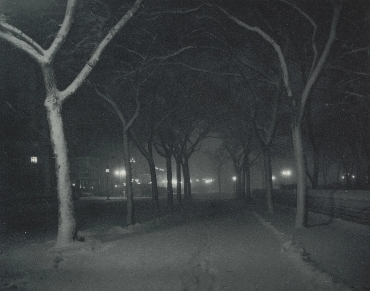 Icy Night, New York by Alfred Stieglitz, photograph, 1898