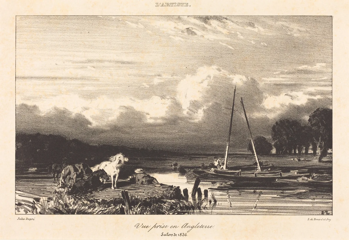 View in England (Vue prise en Angleterre) by Jules Dupré, print, 1836