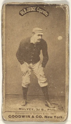 Joseph H. "Joe" Mulvey, 3rd Base, Philadelphia, from the Old Judge series (N172) for Old Judge Cigarettes by Goodwin & Company, photograph, 1887