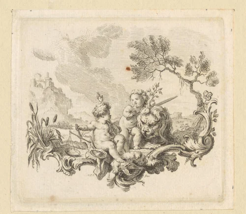 Allegorie van kracht en rechtvaardigheid by Georg Friedrich Schmidt, print, 1751