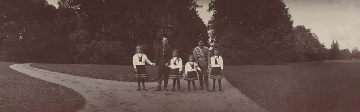 Grand Duchesses Olga, Maria, Anastasia and Tatiana, Ropsha by Unidentified Photographer, photograph, 1907