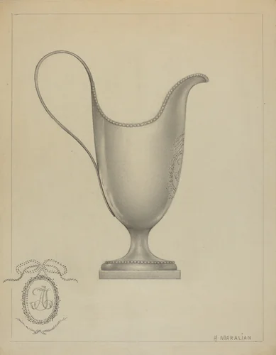 Silver Creamer by Arsen Maralian, index of american design, 1936