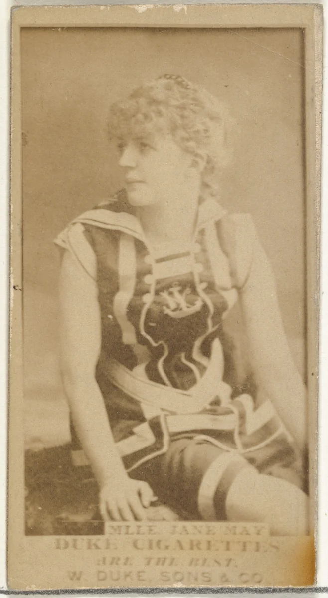 Mlle. Jane May, from the Actors and Actresses series (N145-7) issued by Duke Sons & Co. to promote Duke Cigarettes by W. Duke, Sons & Co., photograph, 1880-1889