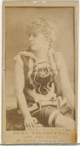 Mlle. Jane May, from the Actors and Actresses series (N145-7) issued by Duke Sons & Co. to promote Duke Cigarettes by W. Duke, Sons & Co., photograph, 1880-1889