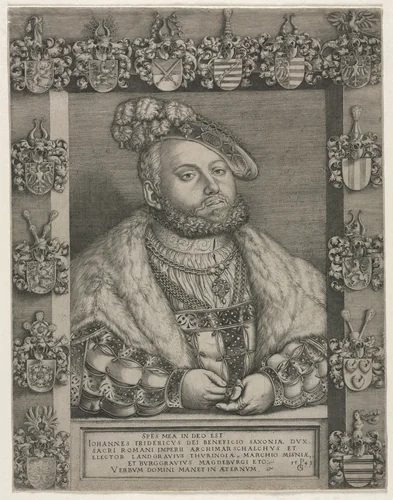 Portrait of John Frederick I, "The Magnanimous," Elector of Saxony by Georg Pencz, print, 1543