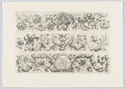 Foliage and Flowers (Feuillages et Fleurs) by Carl Ludvig von Drenteln, print, 1719