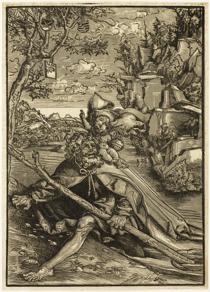 Saint Christopher by Lucas Cranach the Elder, print, 1504-1514