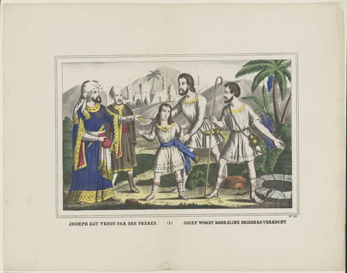 Joseph est vendu par ses frères / Jozef wordt door zijne broeders verkocht by Glenisson & Van Genechten, print, 1833-1856