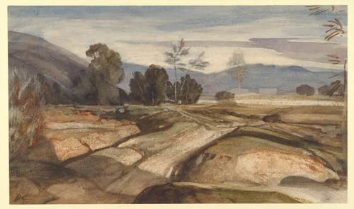 Landscape by Alexandre-Gabriel Decamps, drawing, 1835-1845