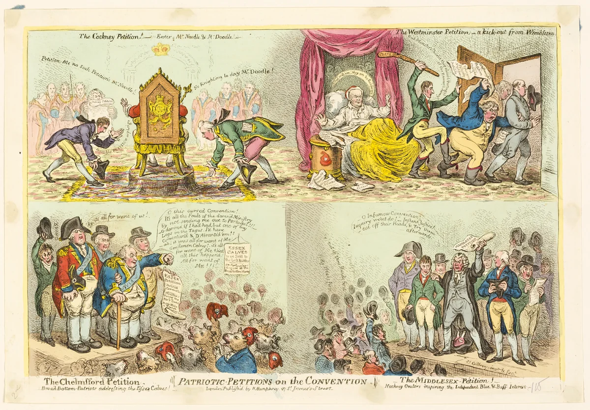 Patriotic Petitions on the Convention by James Gillray, print, 1808