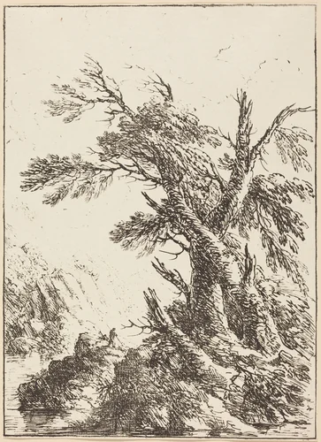 Landscape with Old Trees by Water by Henry Richard Greville, print, 1803
