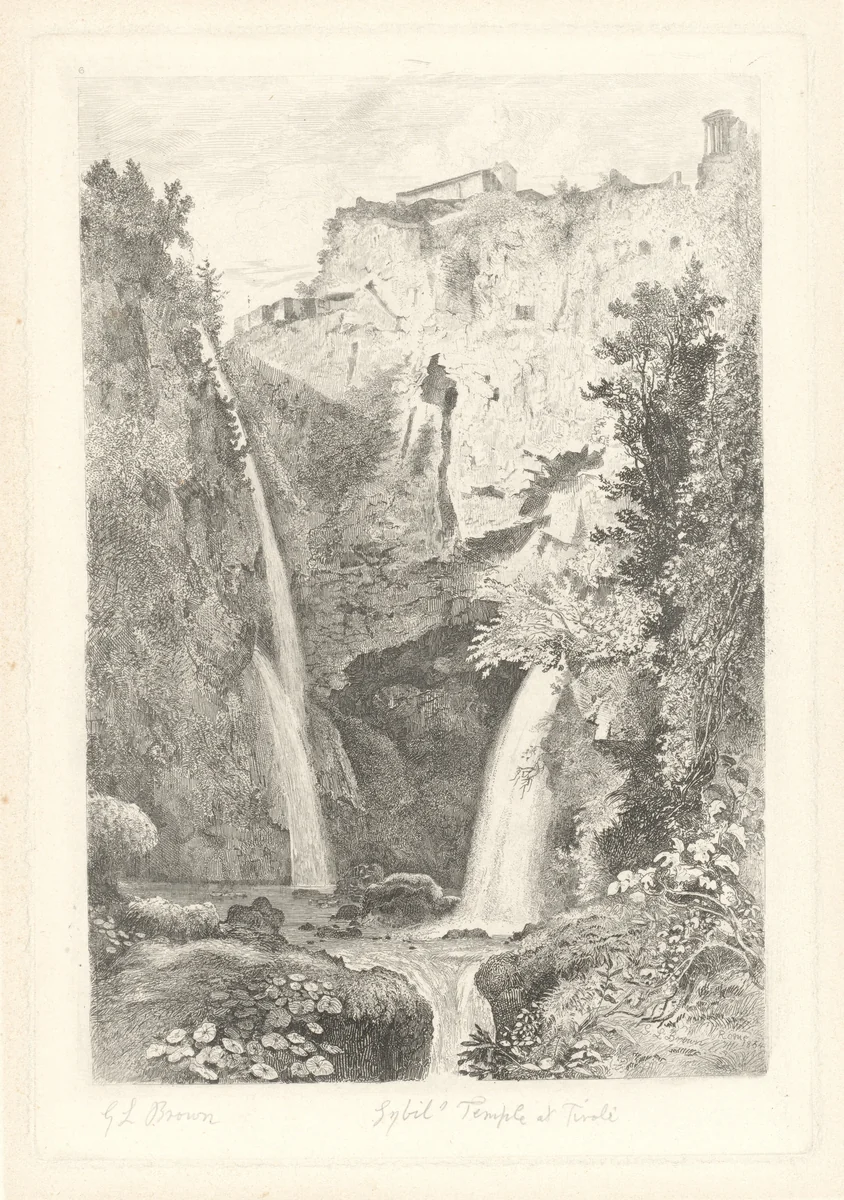 Cascades at Tivoli by George Loring Brown, print, 1854