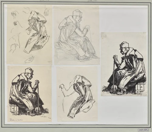 Le roi Pierre de Serbie by Auguste Louis Lepère, drawing, 1914