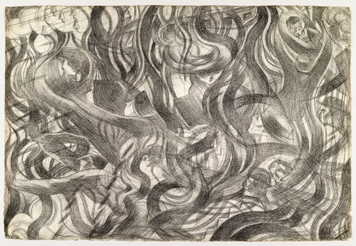 States of Mind: The Farewells by Umberto Boccioni, drawing, 1911