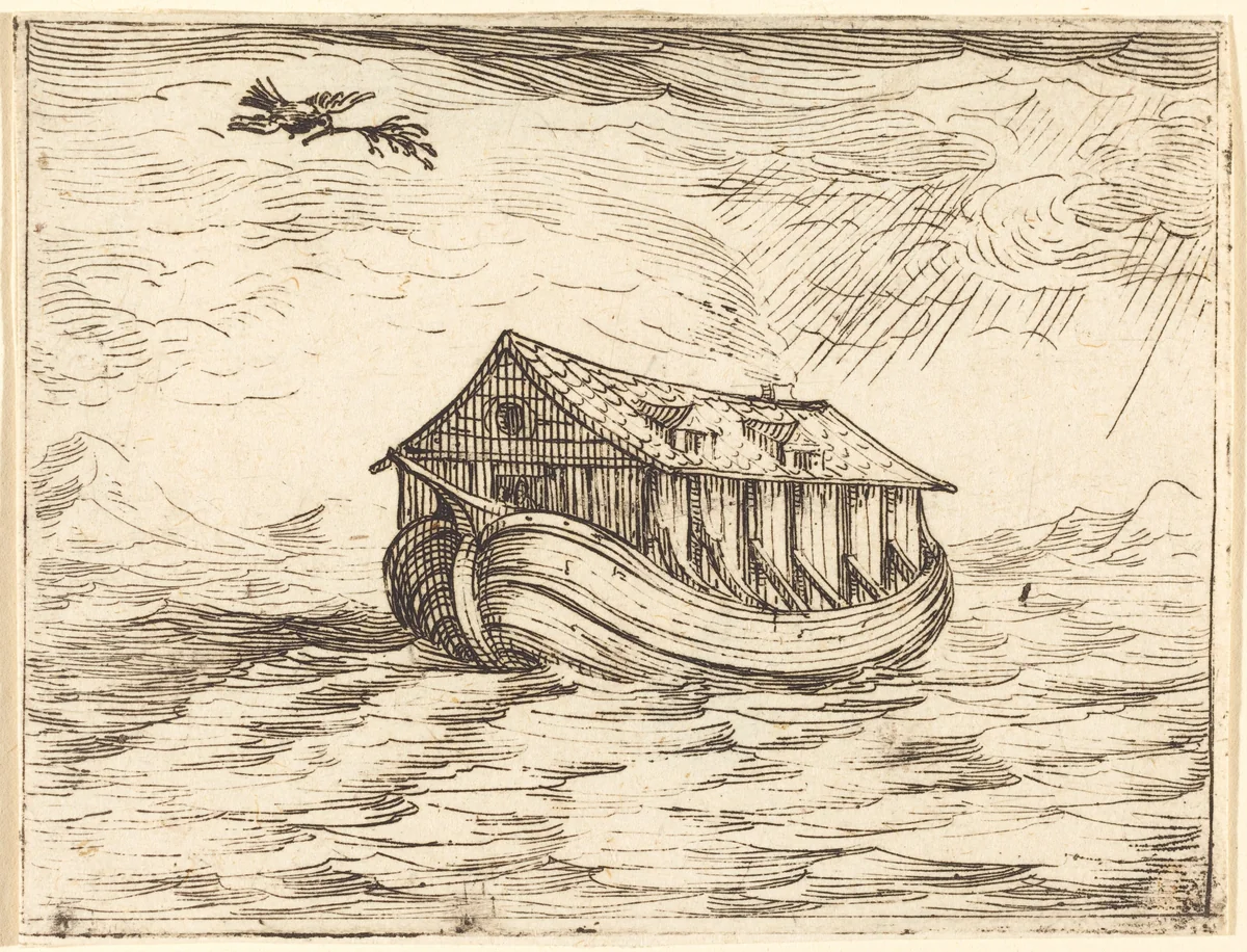 Noah's Ark by Jacques Callot, print, 1592-1635