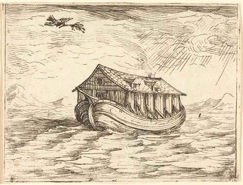 Noah's Ark by Jacques Callot, print, 1592-1635