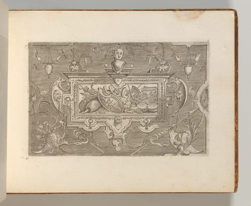 Targhe ed altri ornati di varie e capricciose invenzioni (Cartouches and other ornaments of various and capricious invention, page 3) by Jacob Floris, book, 1773